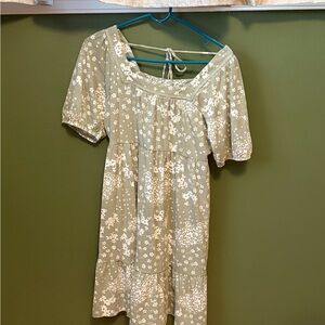 Pregnancy Floral Green Dress